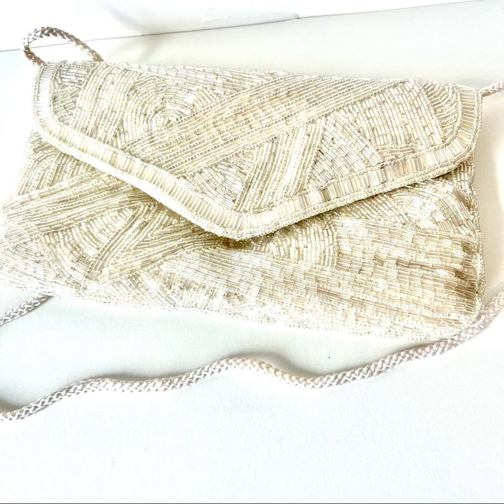 Vintage DELILL Beaded Evening Clutch Crossbody Bag